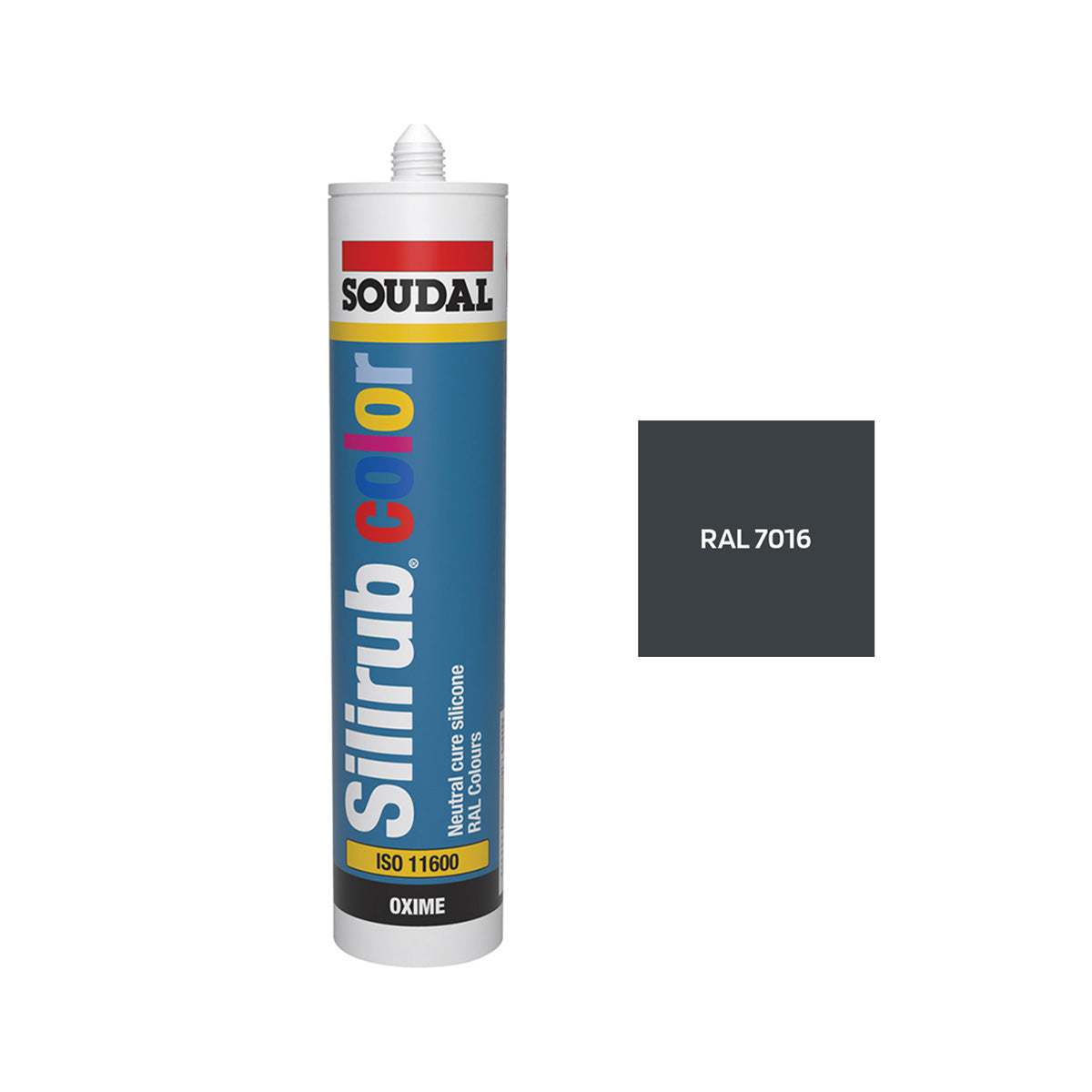 SIGILLANTE SILICONICO SILIRUB COLOR GRIGIO ANTRACITE 300 ML