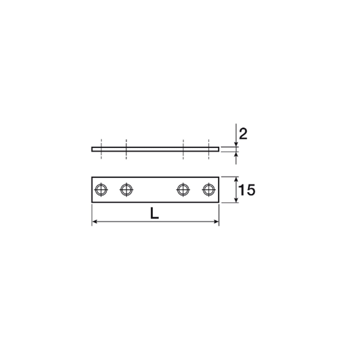 LASTRINA DRITTA 2 FORI 40MM ZINCATA 10 PEZZI