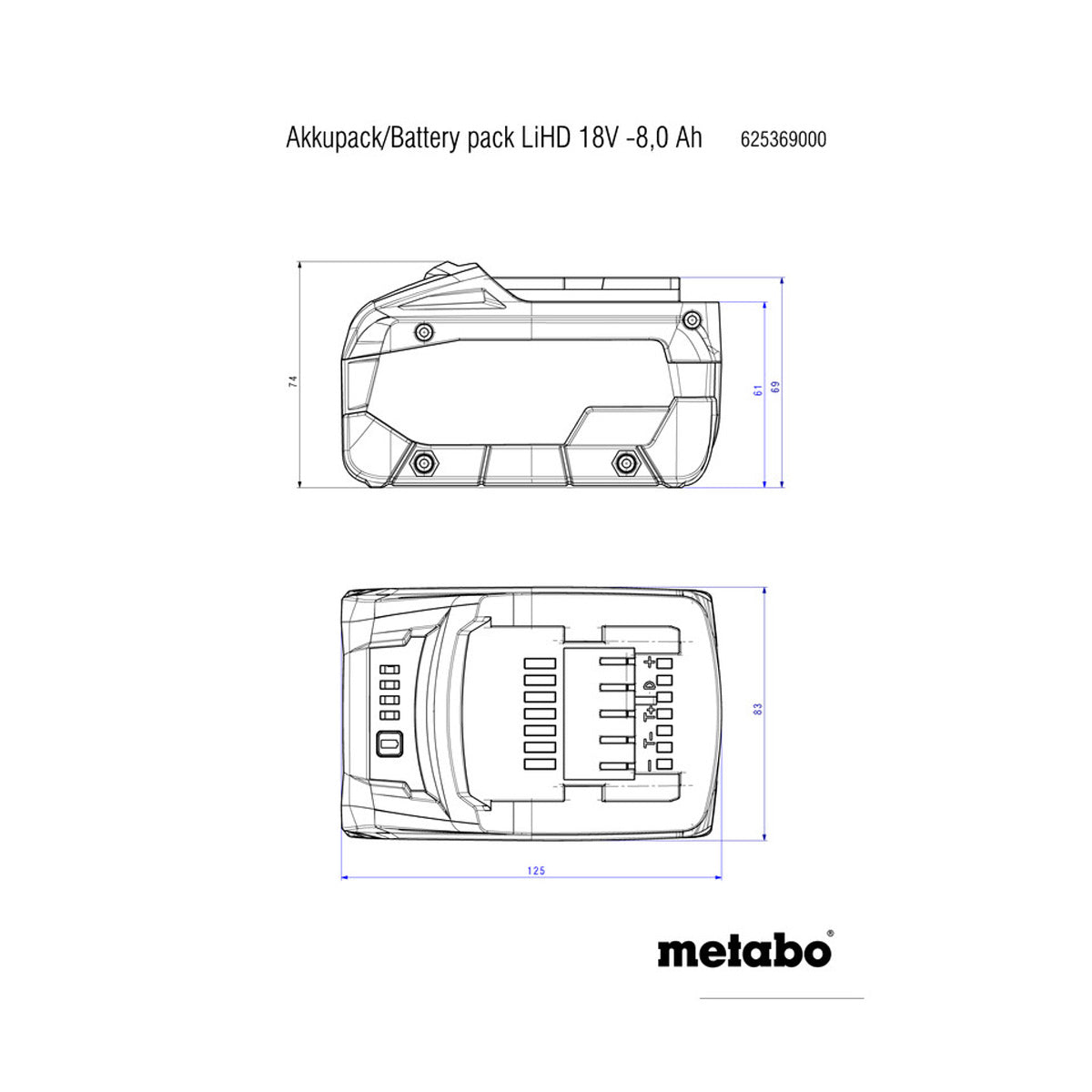 BATTERIA LIHD 18 V 8,0 AH