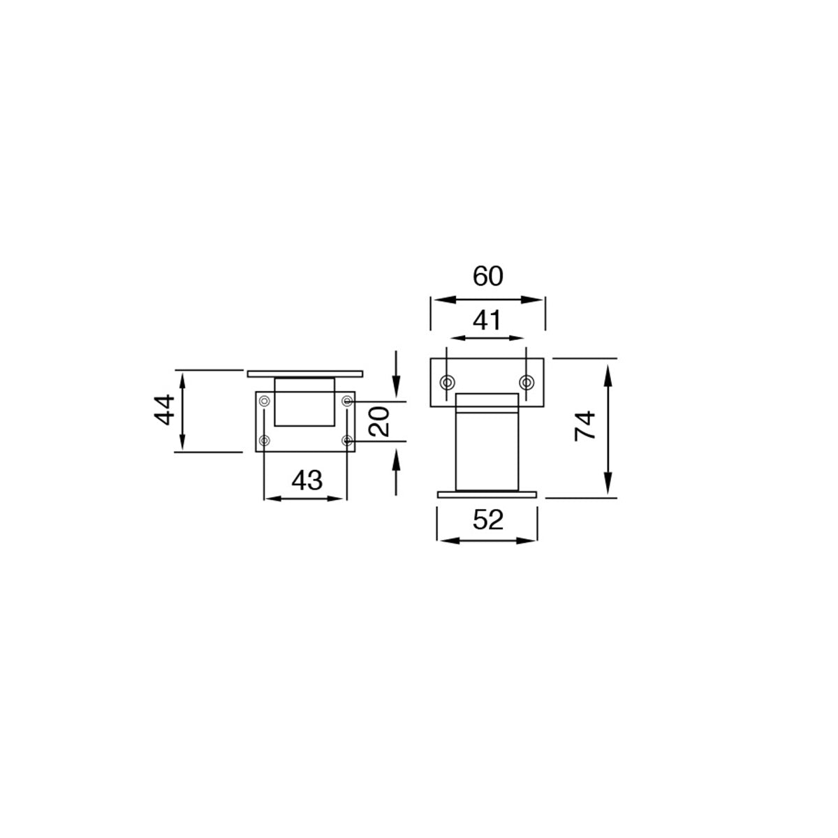 SUPPORTO CORRIMANO QUADRO OTTONE BRONZATO