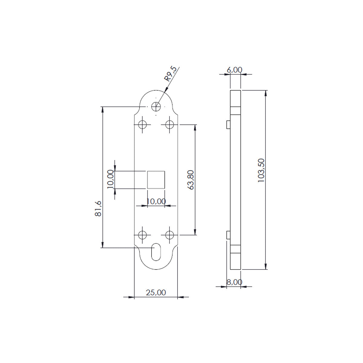 DISTANZIALE PER FERMAPERSIANA AUTOMATICO A CADUTA NERO FFP0109RD1N1