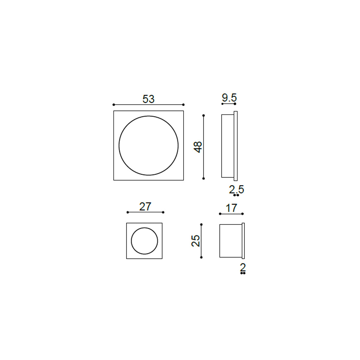 KIT INCASSO QUADRA EDGE 33 CROMO SATINATO