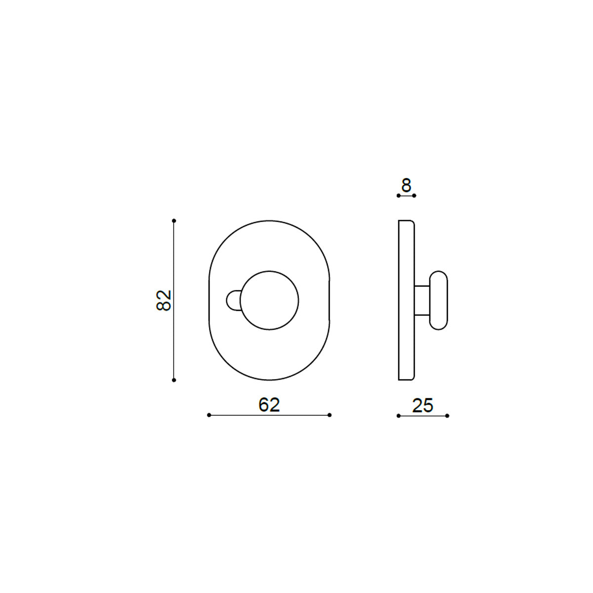 LIMITATORE DI APERTURA OVALE CROMO SATINATO LOCK 9