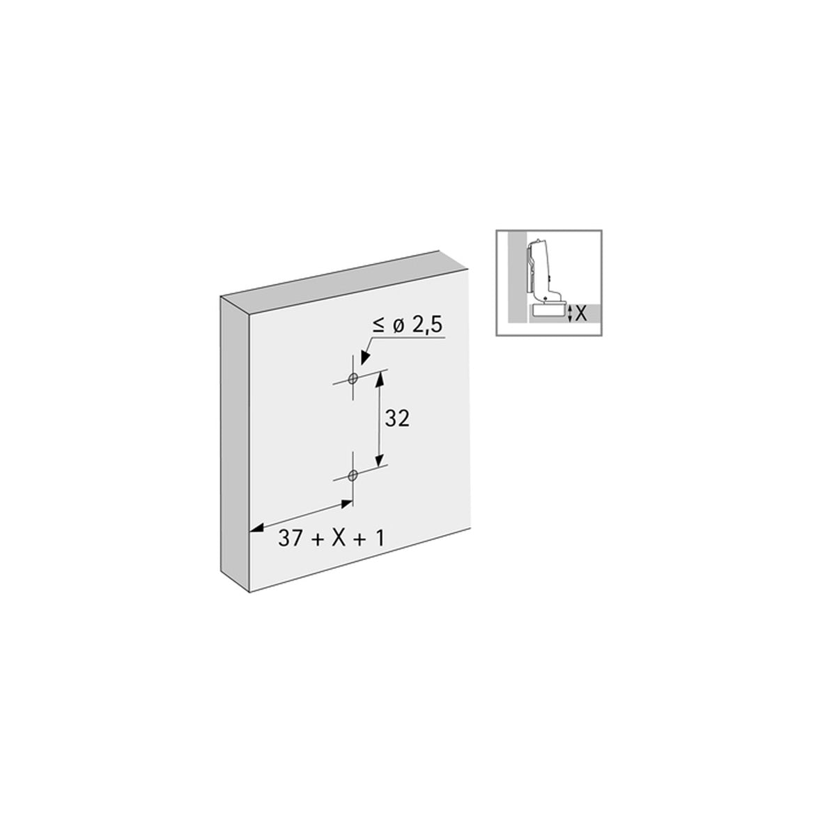 BASETTA A CROCE 8099 PER FORO 2,5MM SPESSORE 0,0MM 2 PEZZI