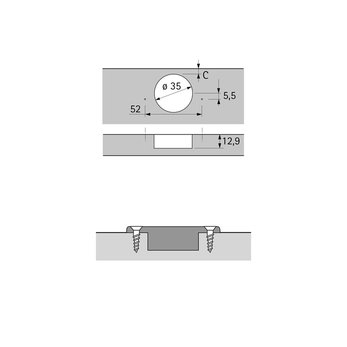 CERNIERA SENSYS 8645i ANGOLO 110° A FILO 2 PEZZI