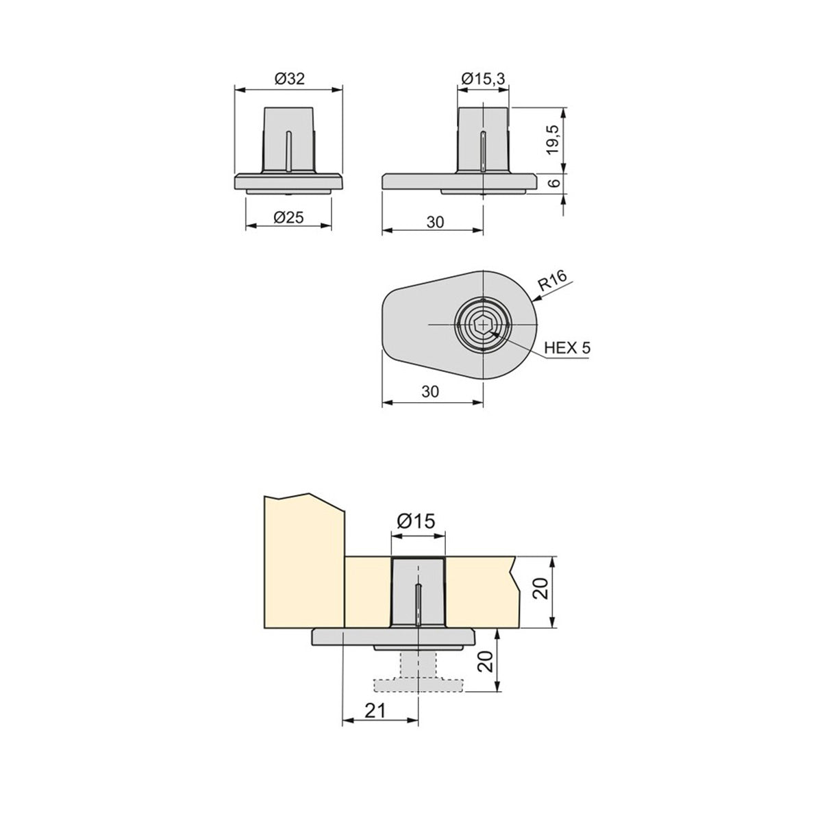 PIEDINO REGOLABILE GIOTTO 4007801