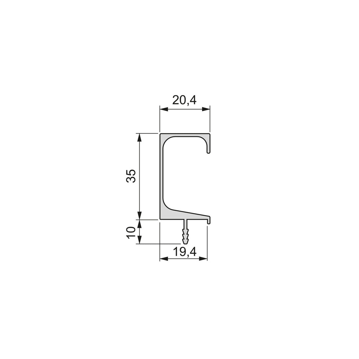 MANIGLIA RHODES 2.9MT OPACO 9296662