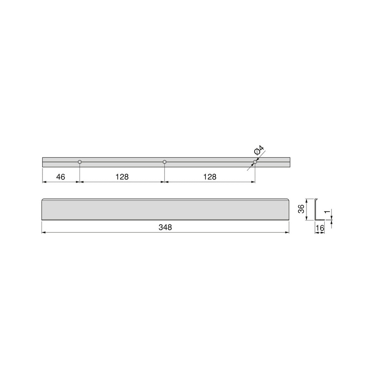 MANIGLIA PICANYA 348MM ALLUMINIO OPACO 9300562