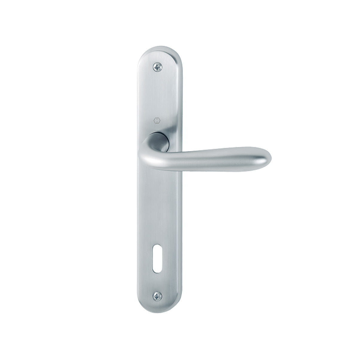 MANIGLIA CON PLACCA SANTIAGO FORO PATENT CROMO SATINATO