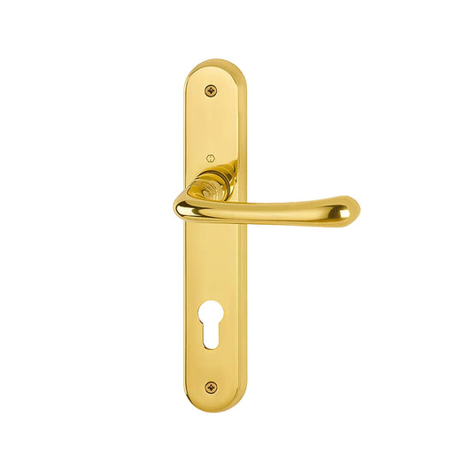MANIGLIA CON PLACCA LISBOA FORO YALE OTTONE LUCIDO