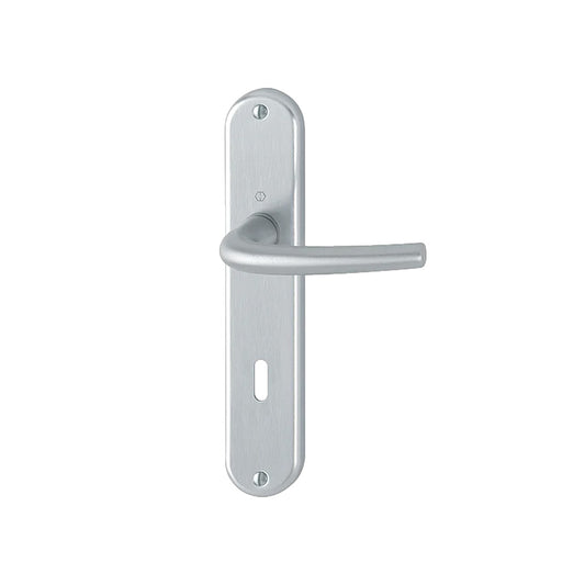 MANIGLIA CON PLACCA SEATTLE FORO PATENT OTTONE CROMO SATINATO