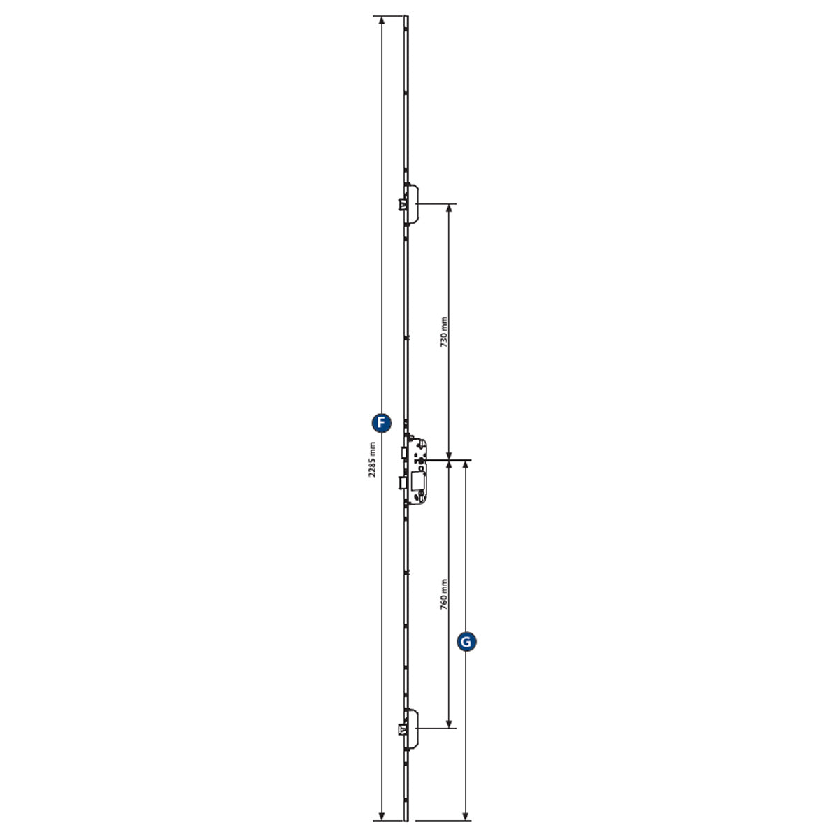 SERRATURA MULTIPUNTO SECURY MR2 ENTRATA 60 G-U