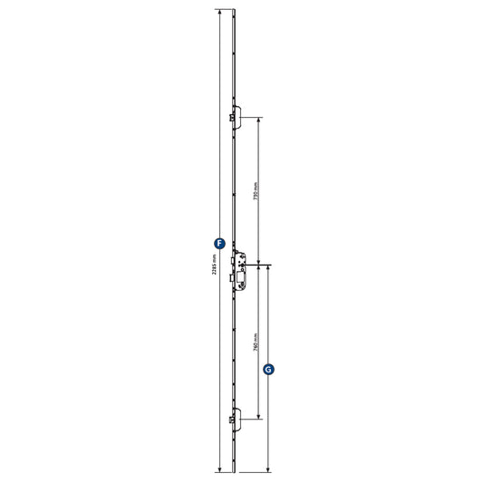 SERRATURA MULTIPUNTO SECURY MR2 ENTRATA 40 G-U