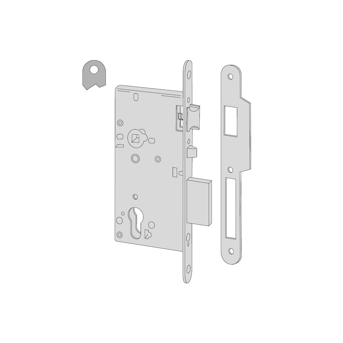 SERRATURA DA INFILARE PER PORTE ANTIPANICO 1.52830.50.0