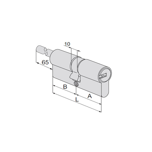 CILINDRO DOPPIO ASIX 60/30 CON GAMBO RASABILE 1.0E307.87.0.12