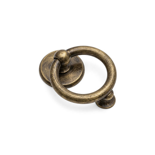 BATTENTE AD ANELLO OTTONE FUME' GRAFFIATO
