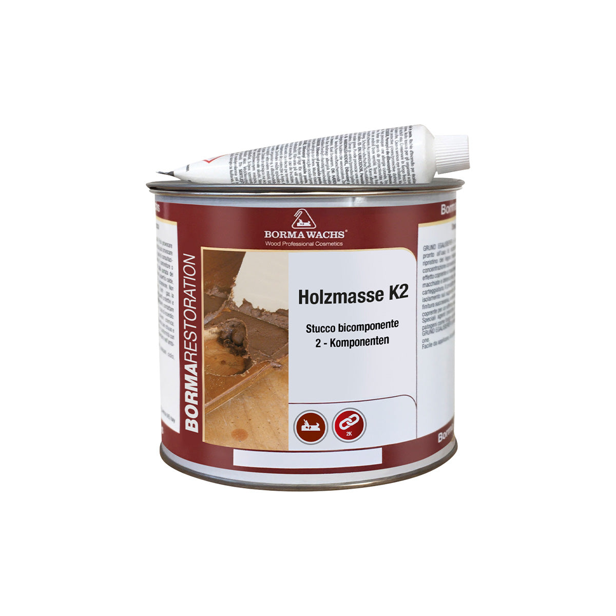 STUCCO PER LEGNO BICOMPONENTE 750 ML LEGNO CHIARO E CATALIZZATORE IN TUBETTO