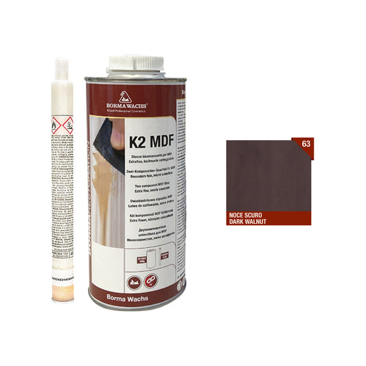 STUCCO PER LEGNO BICOMPONENTE IN CARTUCCIA 820 ML NOCE SCURO E CATALIZZATORE