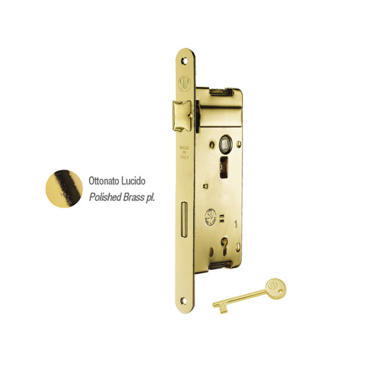 SERRATURA PORTA INTERNA OTTONE LUCIDO ENTRATA 45mm