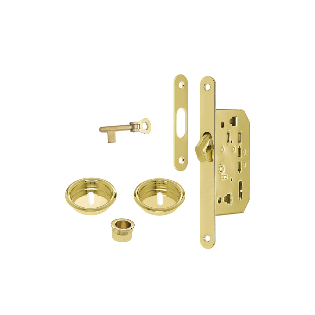KIT INCASSO CON CHIAVE TONDO EDGE 31 OTTONE LUCIDO