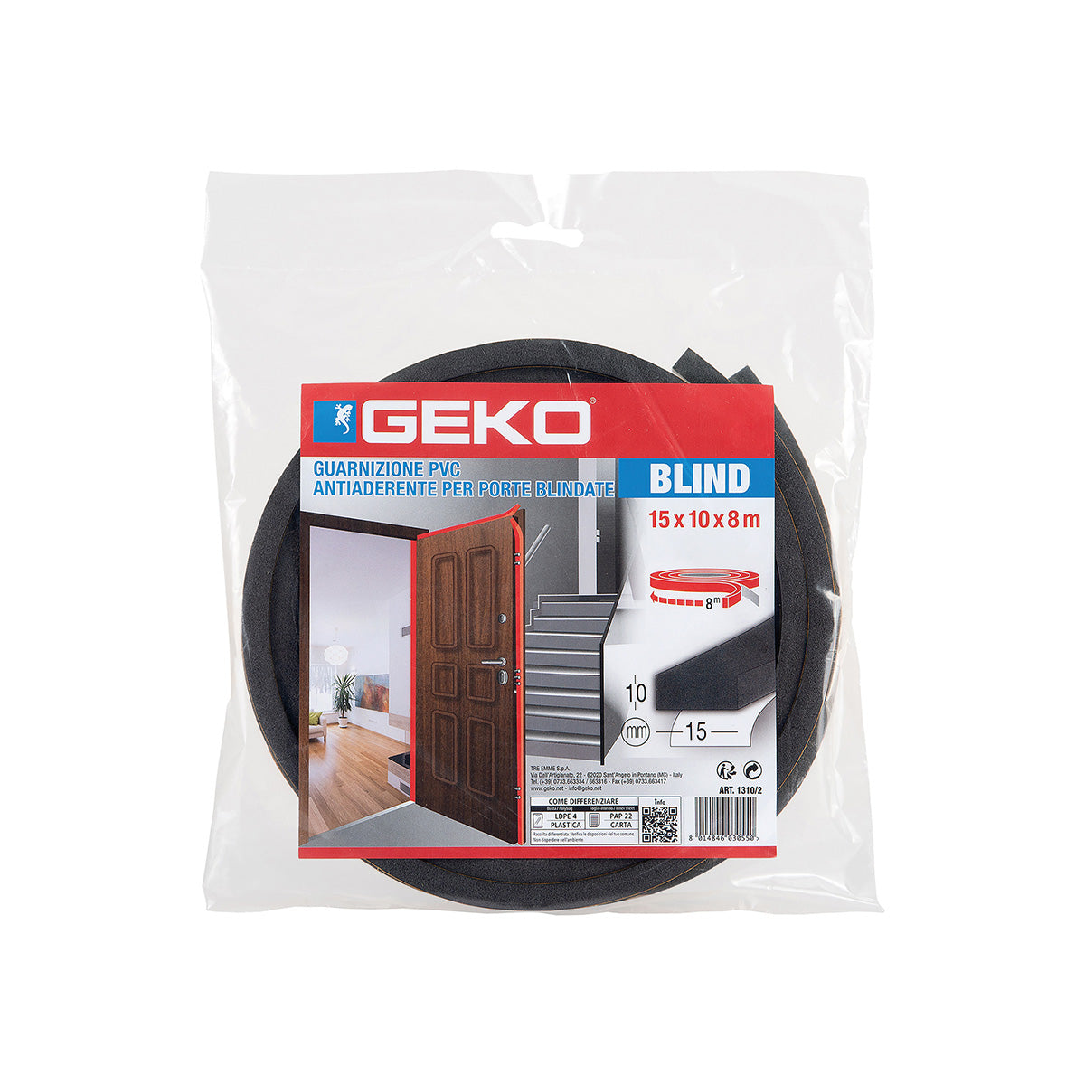 GUARNIZIONE PVC ANTIADERENTE PER PORTE BLINDATE 15X10X8 M 1310/2