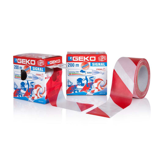 NASTRO SEGNALETICO HDPE BIANCO/ROSSO MM 70 X 200 M 200/24
