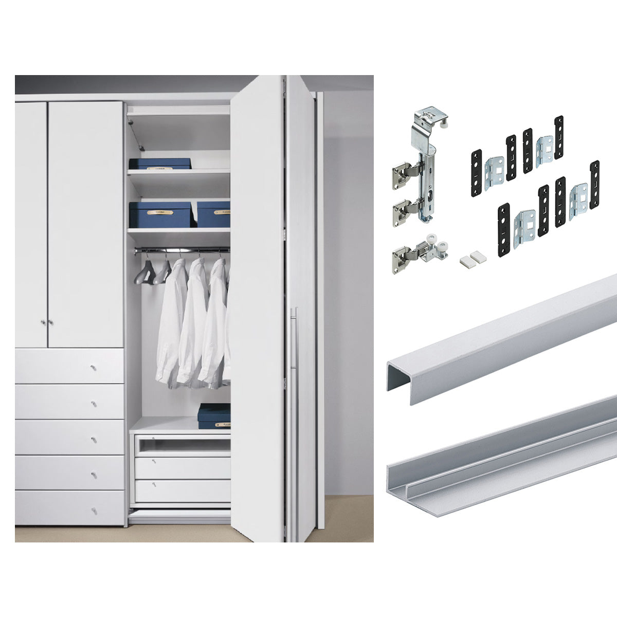KIT ARMADIO PER ANTE A LIBRO WING LINE 220 DESTRO