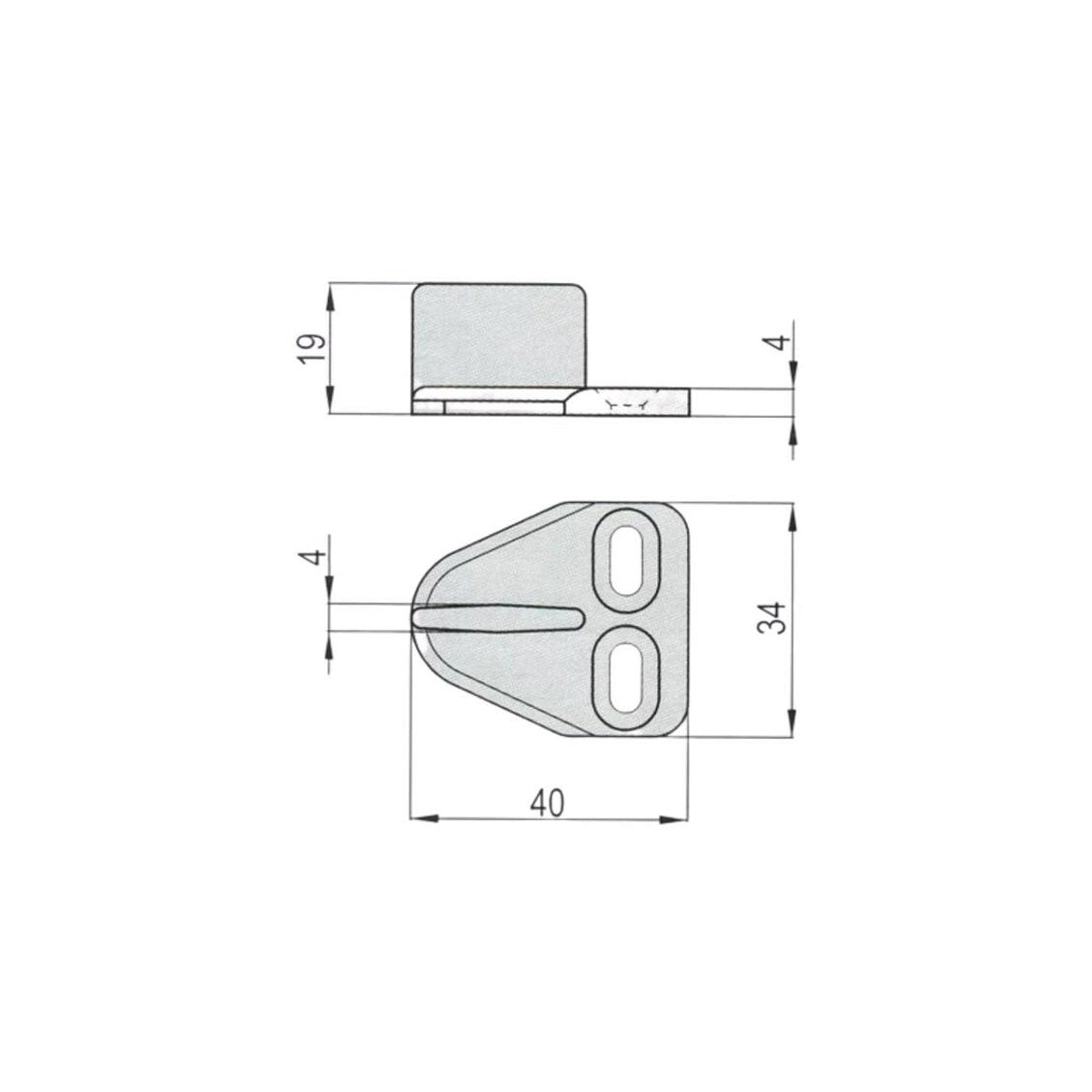 Pettiti Guida inferiore per vetro in all 312V/AL