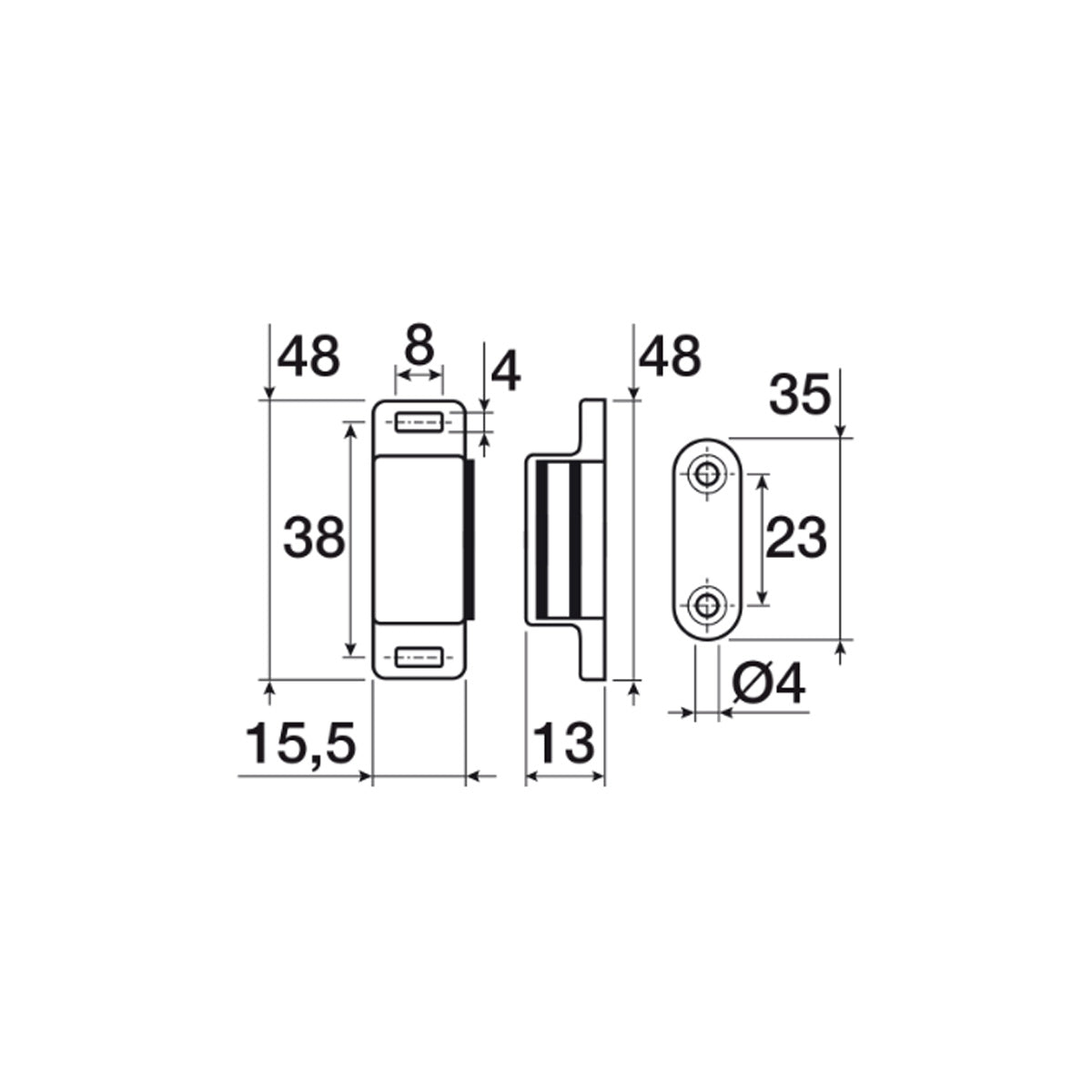 CHIUSURA MAGNETICA A 2 FORI ART.78 MARRONE 10 PEZZI