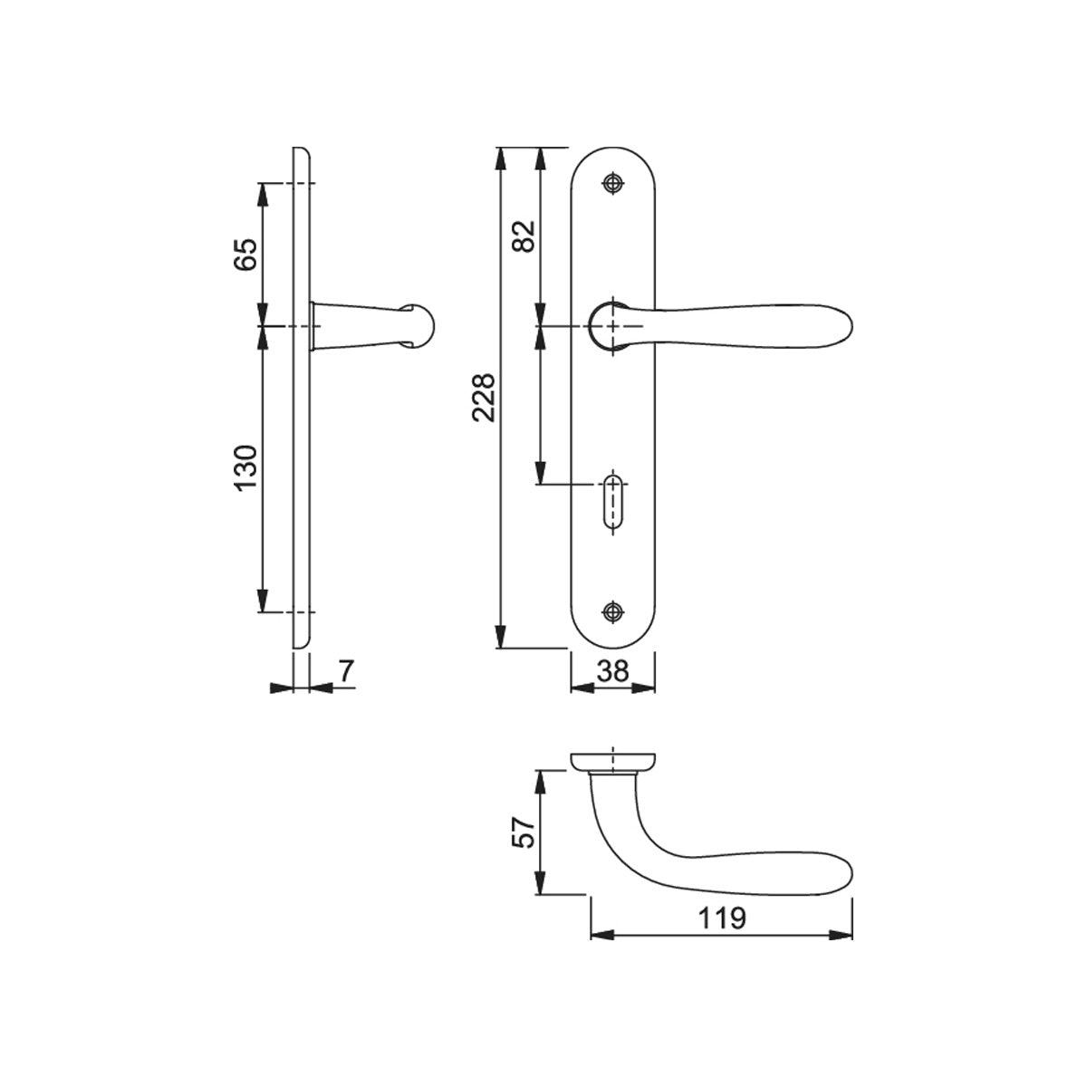 MANIGLIA CON PLACCA SANTIAGO FORO PATENT CROMO SATINATO