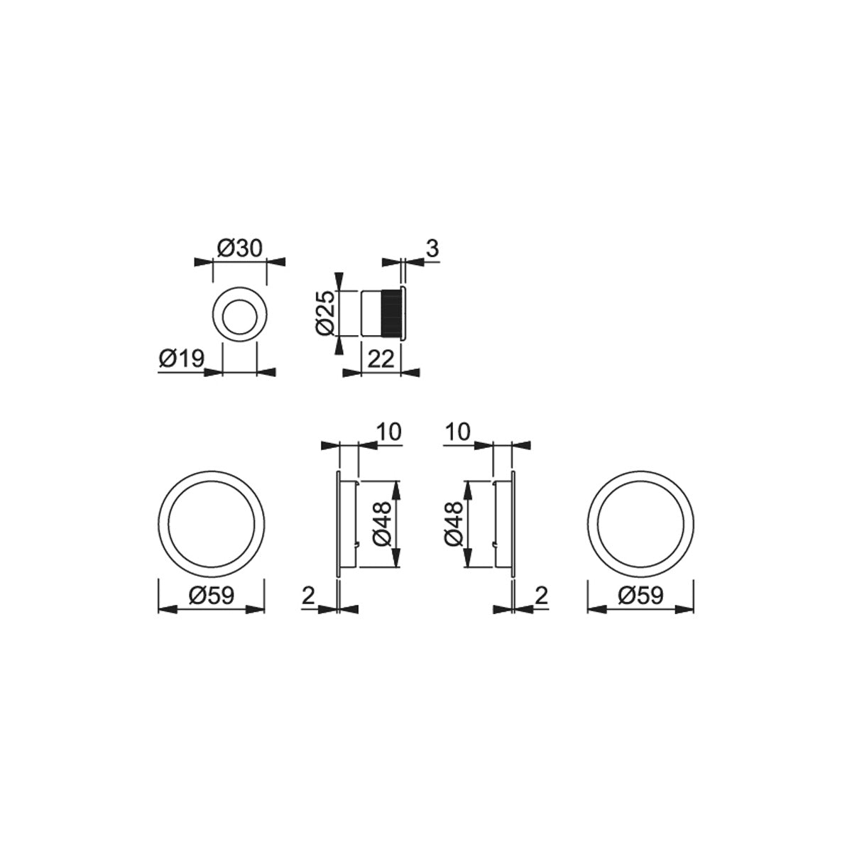 SPAZIO KIT 5 PER PORTE SCORREVOLI ARGENTO