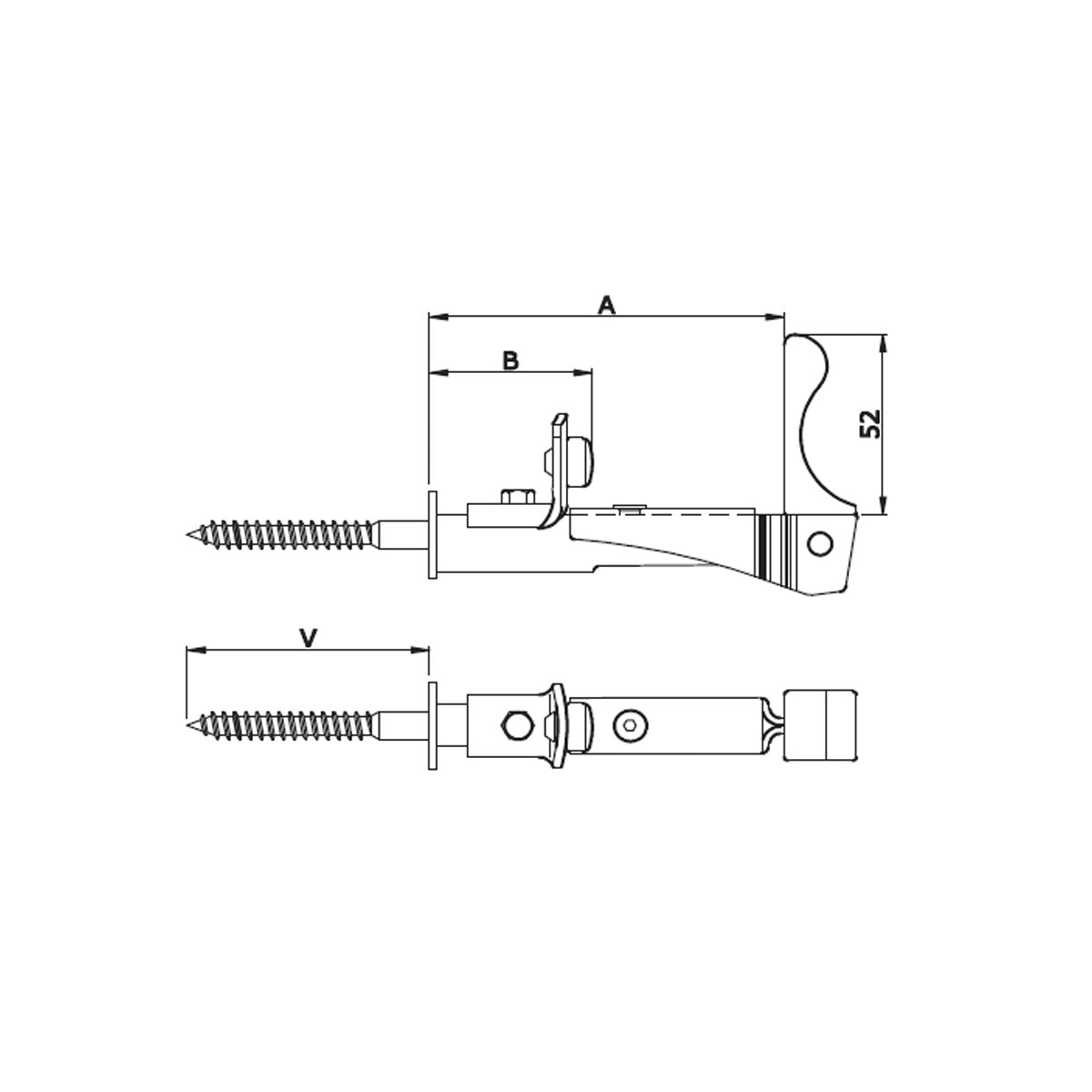 FERMASCURO DOPPIA REGOLAZIONE PER ANTA DOPPIA VITE 170MM NERO