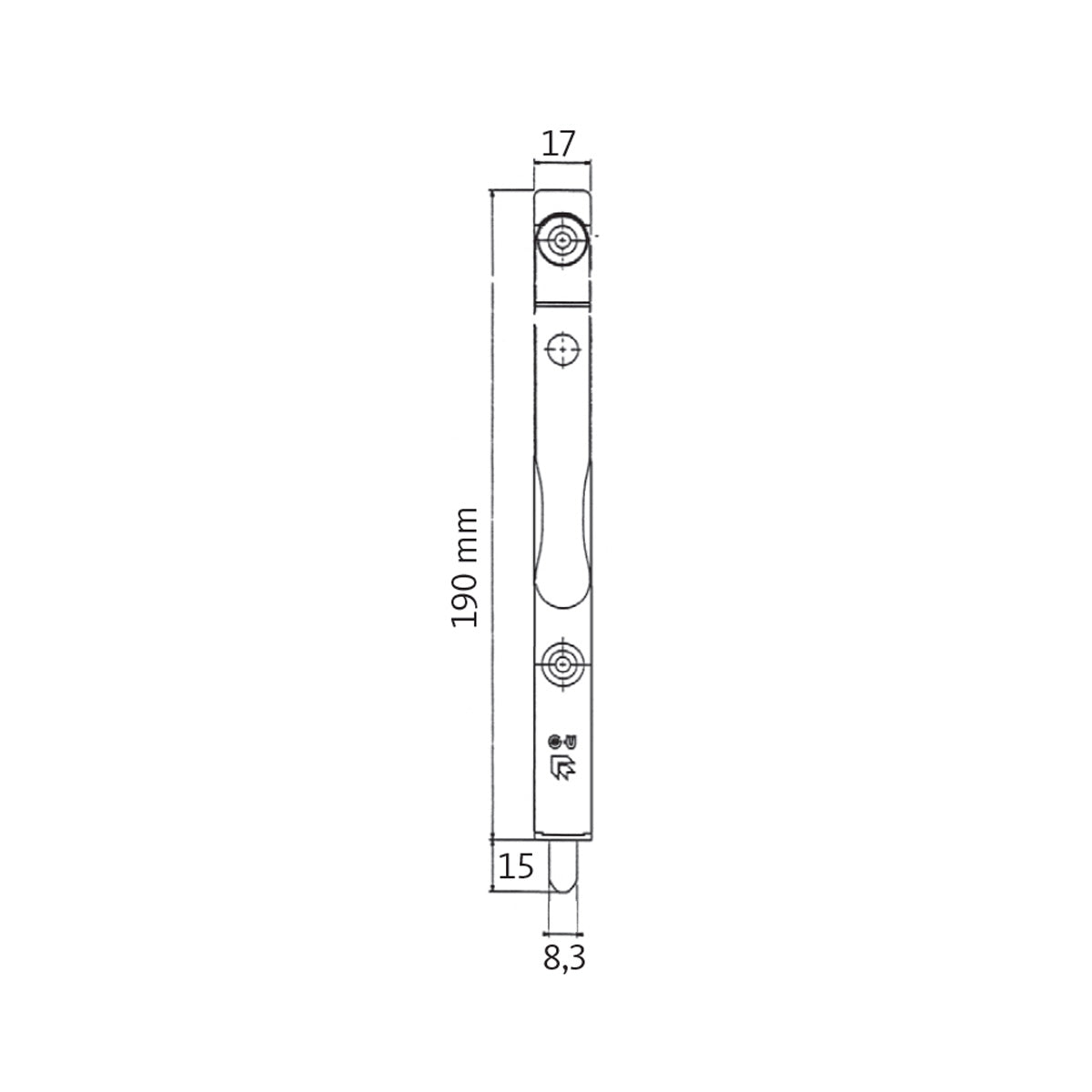 CATENACCIO LUNGHEZZA 190 MM G-U