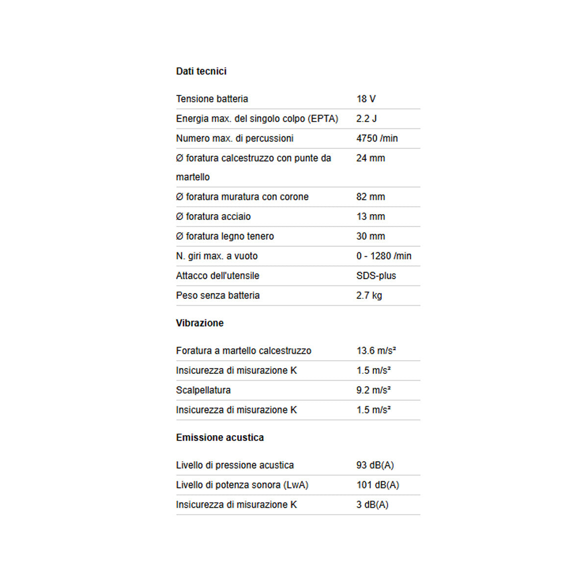 MARTELLO COMBINATO A BATTERIA KH 18 LTX BL 24