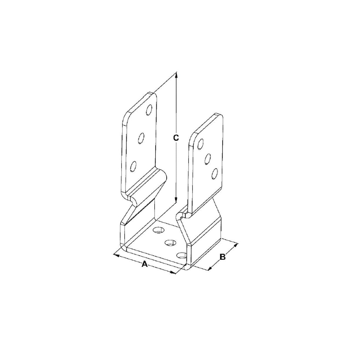 SUPPORTO PER TRAVI FORMA AD U 91x80x130