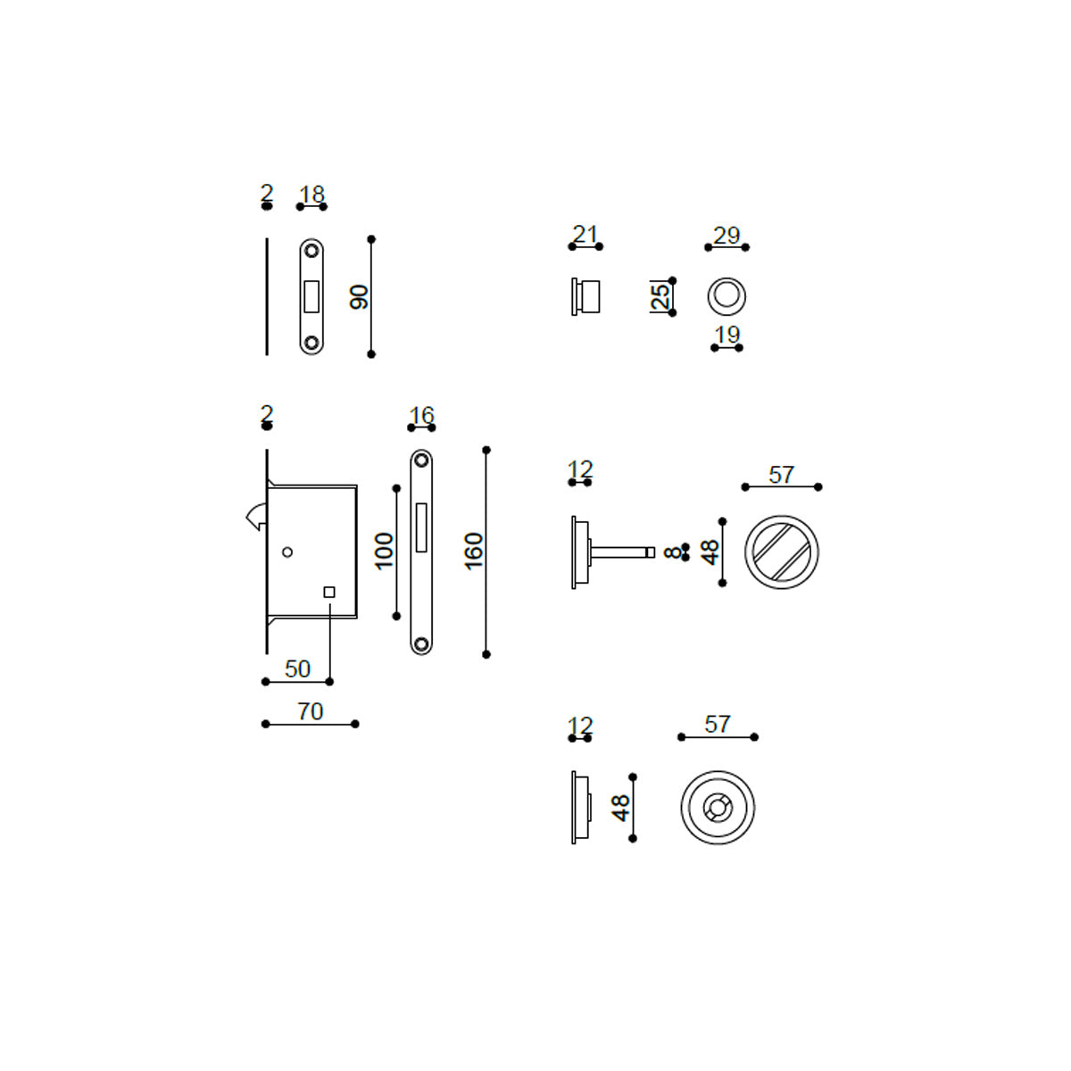 KIT CON NOTTOLINO TONDO EDGE 25 CROMO SATINATO