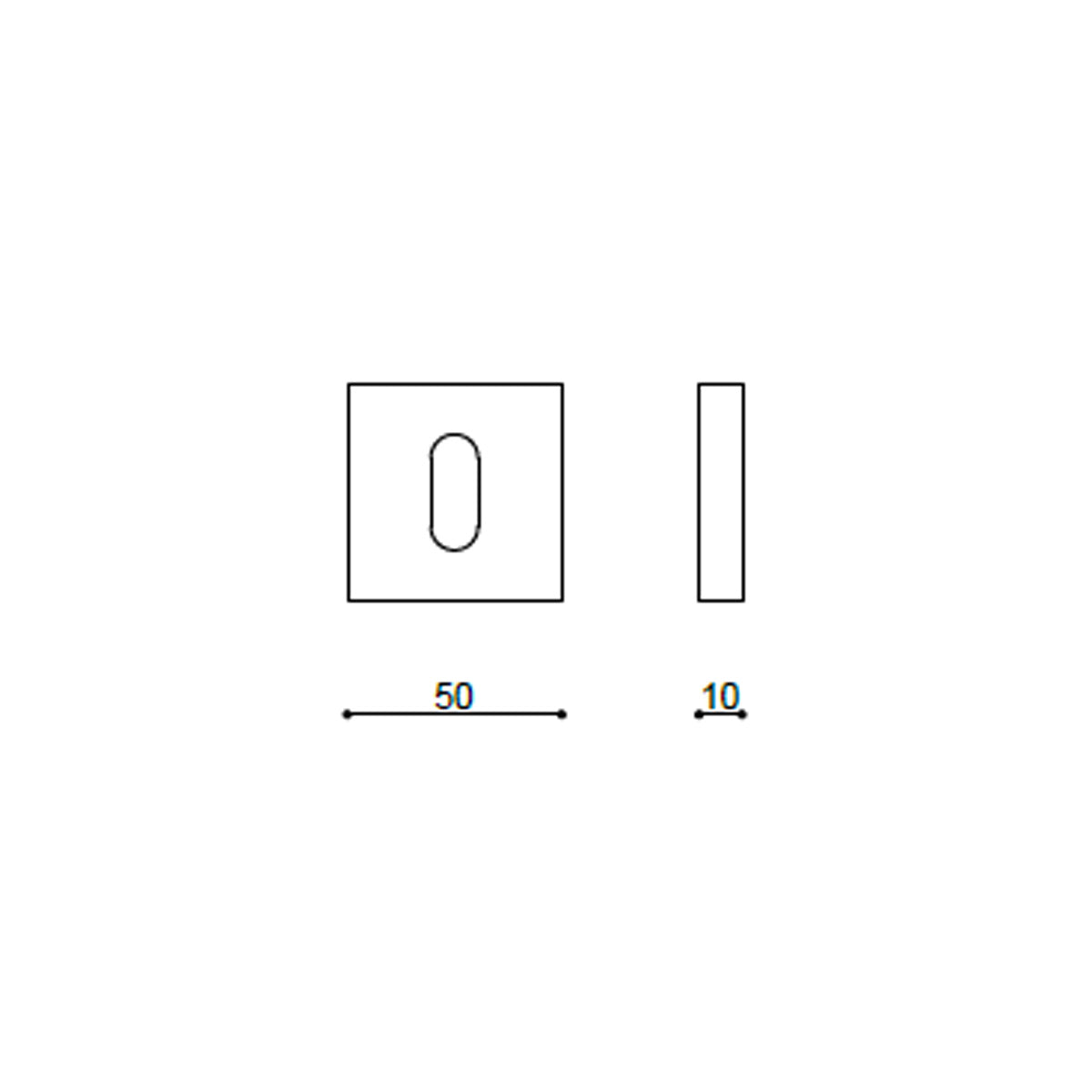 BOCCHETTA QUADRA 50X50 FORO PATENT CRS TECH 55