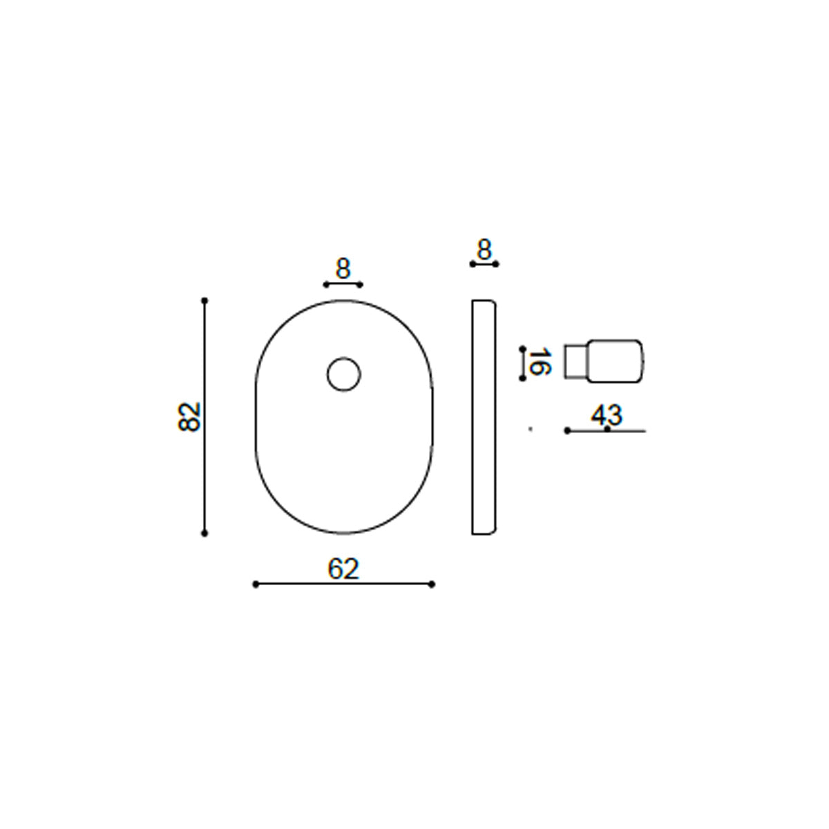 POMOLO PER CILINDRO + MOSTRINA CRS LOCK 22