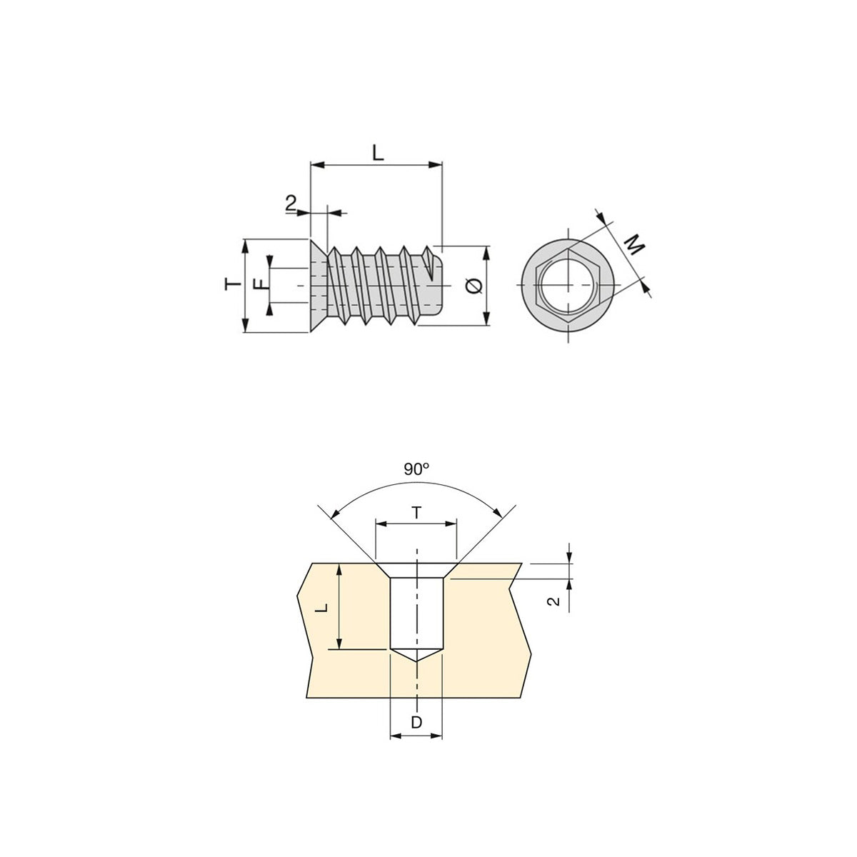 BUSSOLE 8X13 M6 ZINCATE 8008005 50 PEZZI