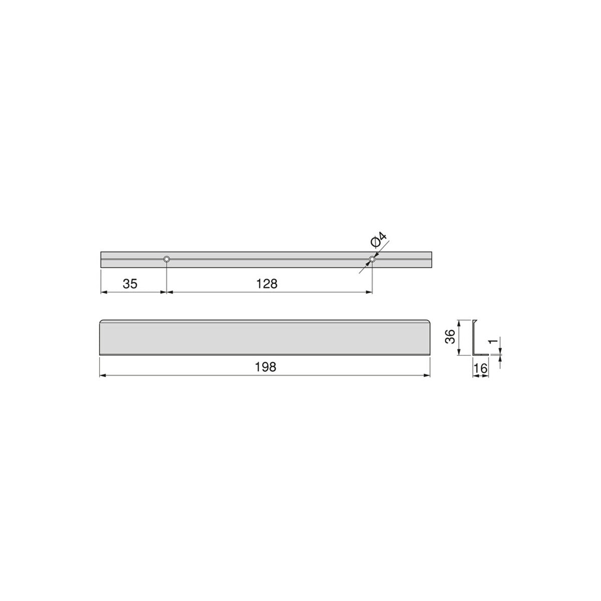 MANIGLIA PICANYA 198MM ALLUMINIO LUCIDO 9300460