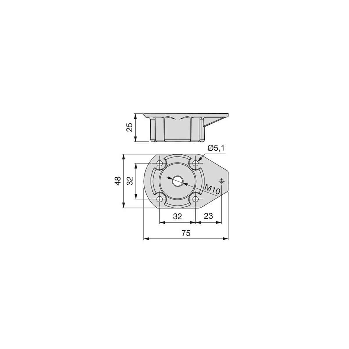 BASE A VITE PER PIEDE BONE D48 3912117