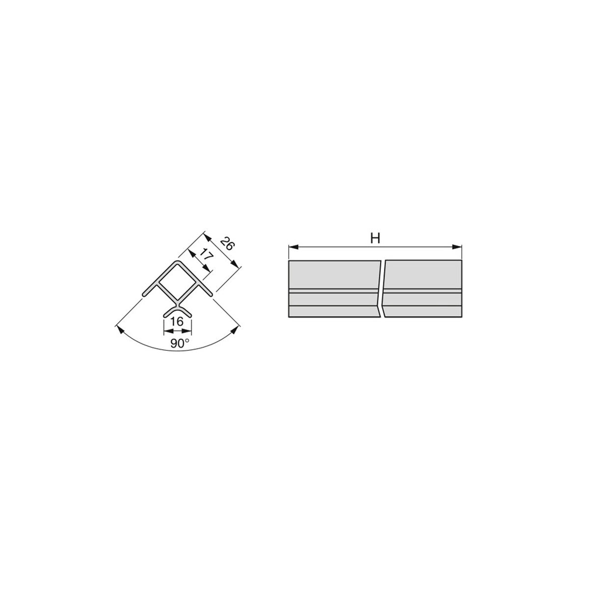 8011669 ANG 90 PLASLINE2 100MM AL INOX