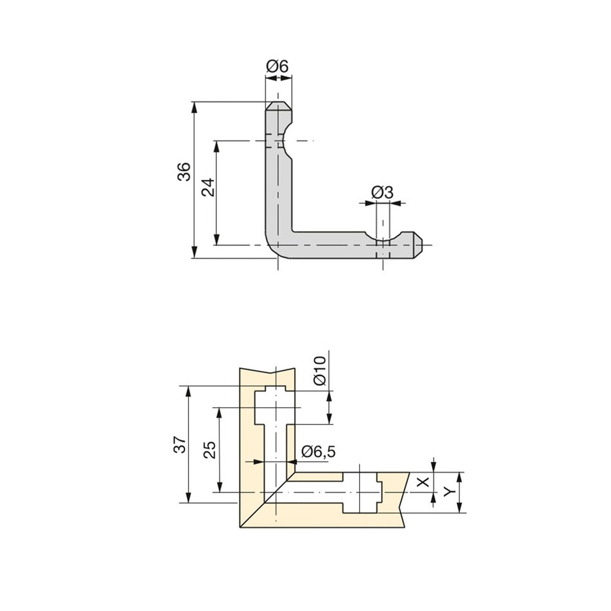 TIRANTI AD ANGOLO D.6 5136405 20 PEZZI