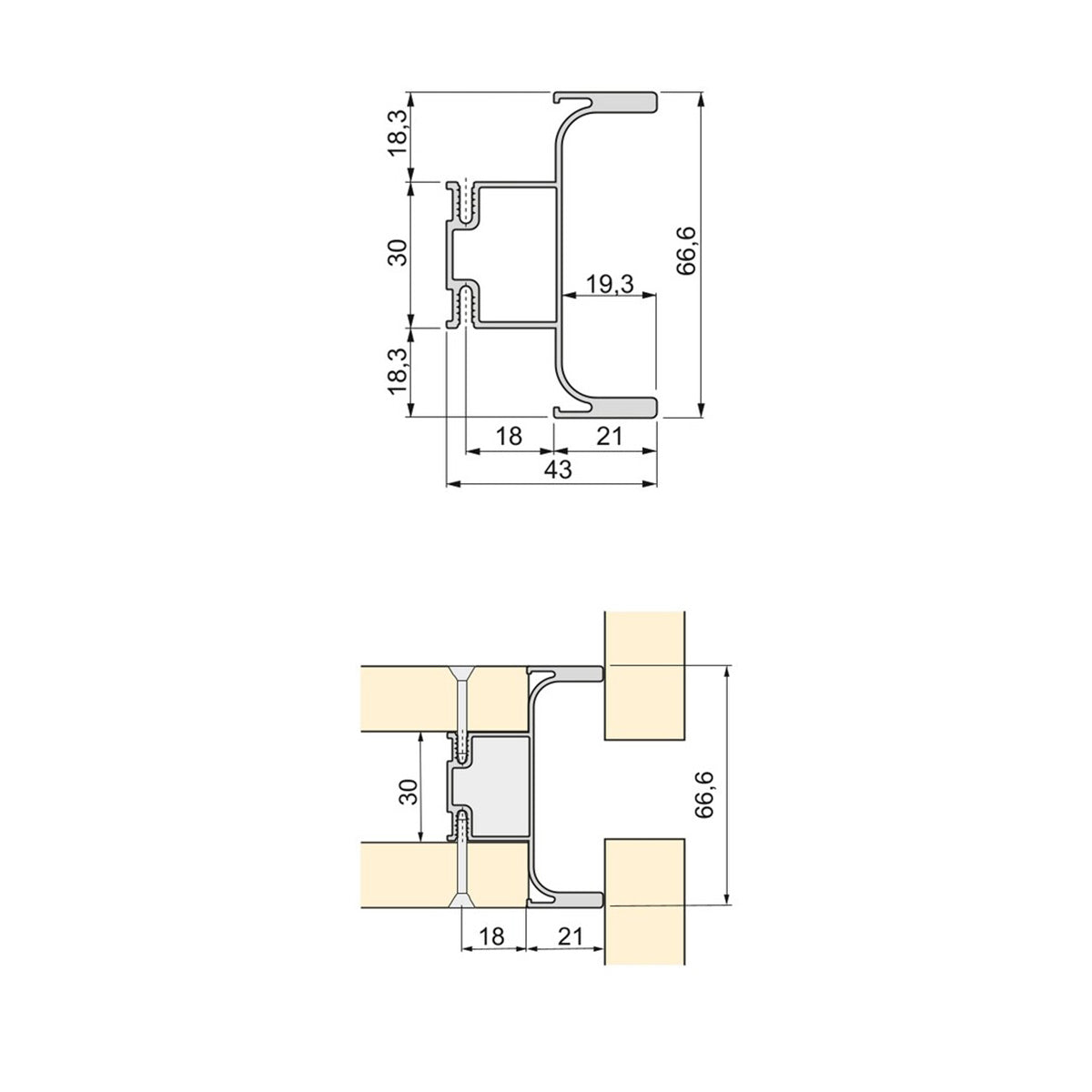 PROFILO GOLA VERTICALE CENTRALE 2.35 MT 8162562
