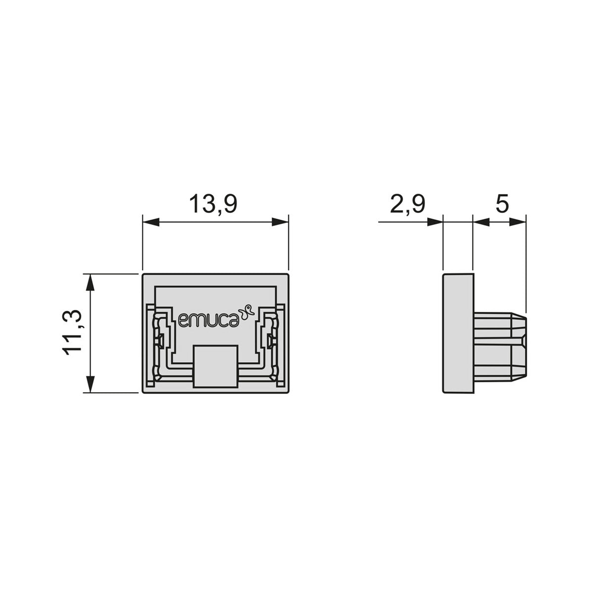 COPPIA ACCESSORI PER PROFILO SUPERFICIE LYNX W 5148517