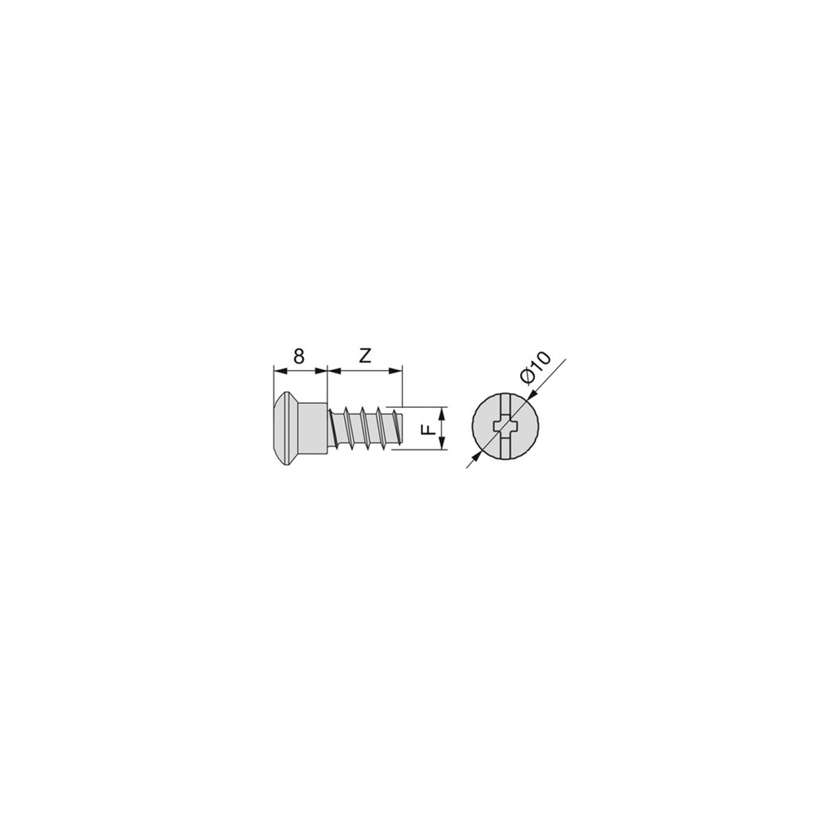 VITI PER SUPPORTO LUNA ZINCATE 8032605 50 PEZZI