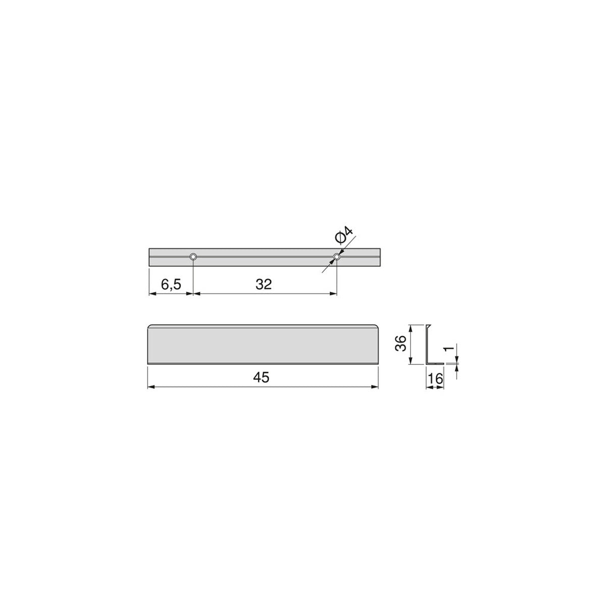 MANIGLIA PICANYA 45MM ALLUMINIO OPACO 9300262