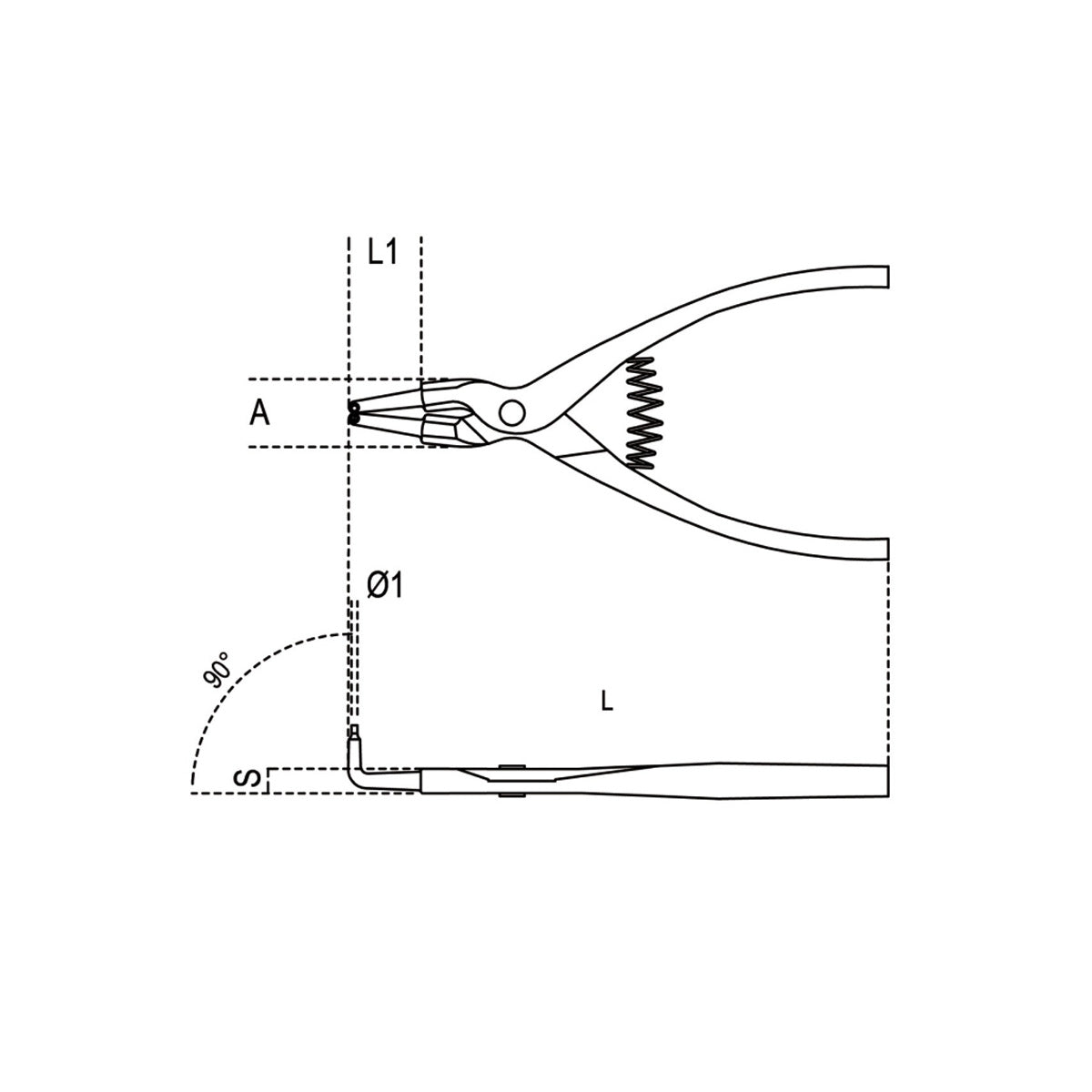 PINZA BECCHI PIEGATI PER ALBERI 175MM 1038