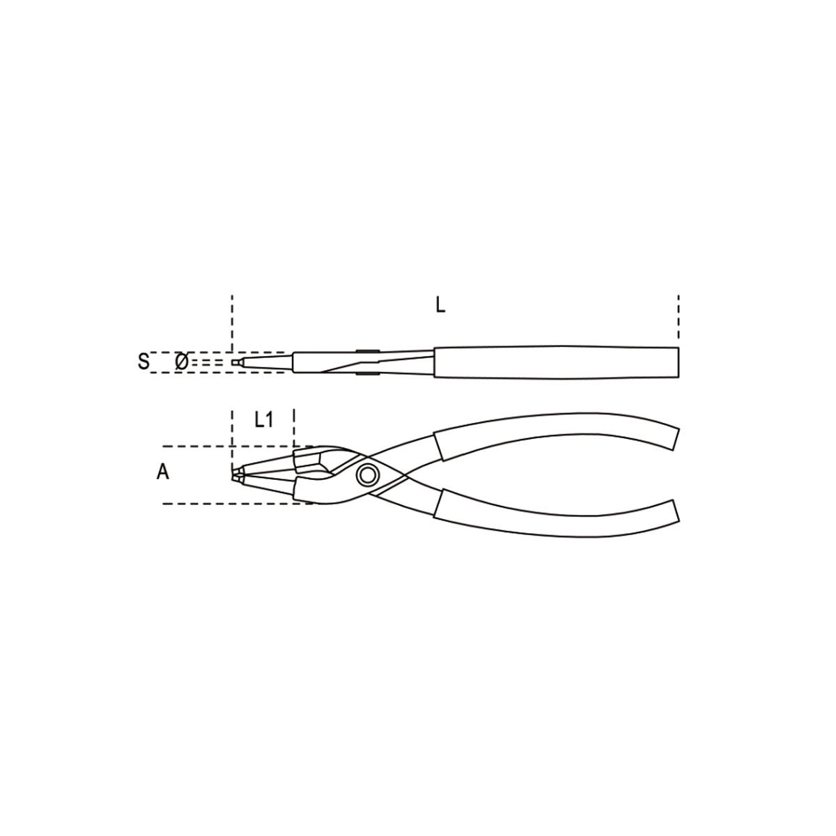 PINZA BECCHI DIRITTI PER FORI 180MM 1032
