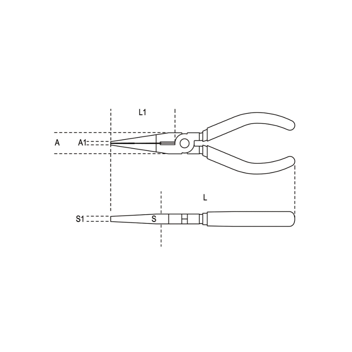 PINZA BECCHI MEZZITONDI DIRITTI 160MM 1166BM